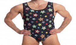  Psychedelic Stars - Bodysuit String - L'HOMME INVISIBLE HW164-ST1 