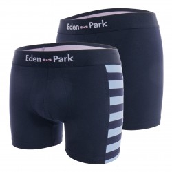  Lot von 2 rosa und einfach gestreiften Boxer - EDEN PARK E658G19 NA113 