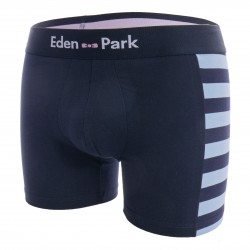  Lot de 2 boxers rayés bleu clair et uni - EDEN PARK E658G19 NA113 