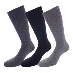  Lot de 3 paires de chaussettes HOM Triple Pack Coton - noir et gris - HOM 405639-V001 