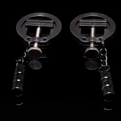  TROPHY BOY Spiked Nipple Clamps w/ Weights - ANDREW CHRISTIAN 8853-BLK 