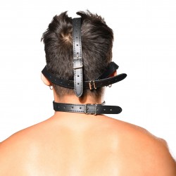  TROPHY BOY Head Harness Blindfold & Gag Andrew Christian - ANDREW CHRISTIAN 8802-BLK 