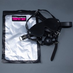  TROPHY BOY Head Harness Blindfold & Gag Andrew Christian - ANDREW CHRISTIAN 8802-BLK 