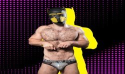  TROPHY BOY Puppy Play Hood Andrew Christian - yellow - ANDREW CHRISTIAN 8594-BLKYW 