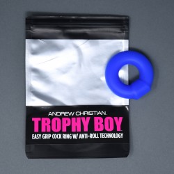  TROPHY BOY Easy Grip Cock Ring w/ Anti-Roll Andrew Christian - royal blue - ANDREW CHRISTIAN 8530-ROY  