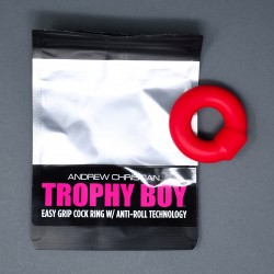 TROPHY BOY Cockring Easy Grip avec Anti-Roll Andrew Christian - rouge - ANDREW CHRISTIAN 8530-RED 