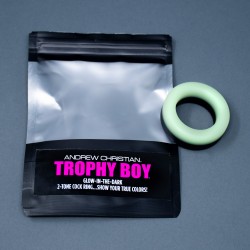  TROPHY BOY 2-Tone Glow In The Dark Cock Ring - ANDREW CHRISTIAN 8584-GLOW 