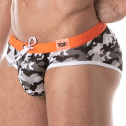 Badeschein der Marke TOF PARIS - Badehose mit niedriger taille Iconic - camo grau - Ref : TOF206G