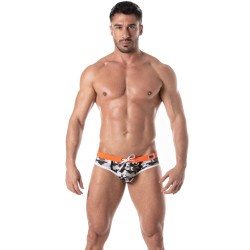 Badeschein der Marke TOF PARIS - Badehose mit niedriger taille Iconic - camo grau - Ref : TOF206G