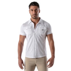 Camicia del marchio TOF PARIS - Camicia a maniche corte Patriot Tof Paris - Bianco - Ref : TOF219B