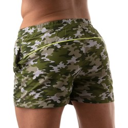 Short de bain de la marque TOF PARIS - Bermuda de bain Iconic Tof Paris - Camouflage Kaki - Ref : TOF209K