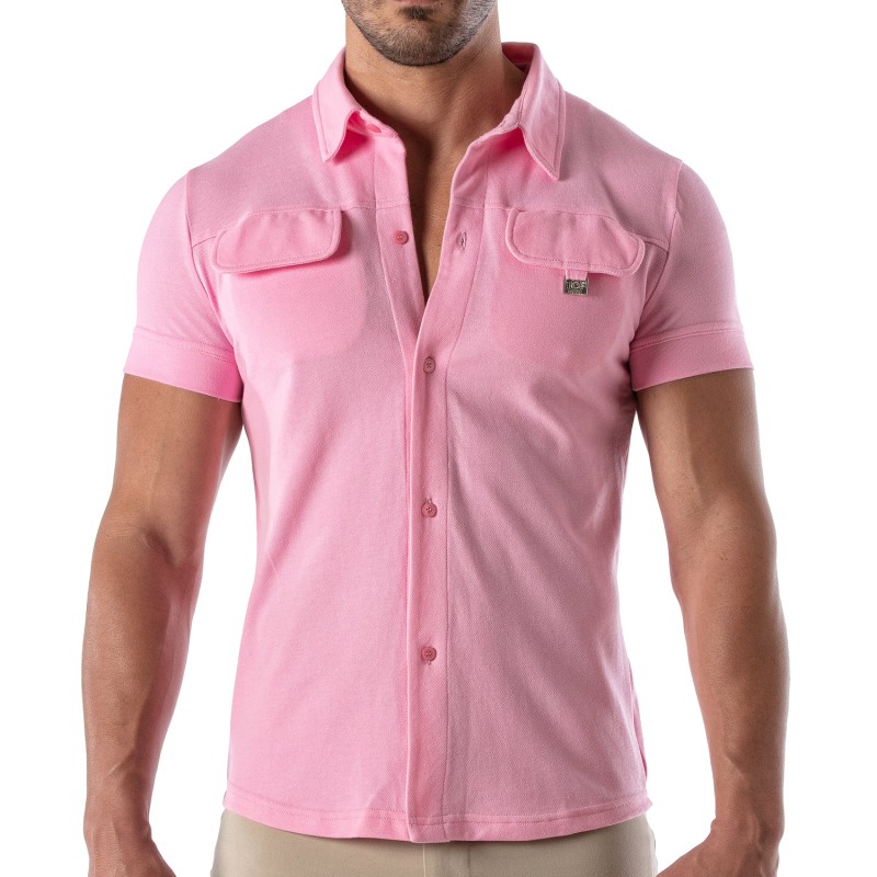 Shirt of the brand TOF PARIS - Tof Paris Patriot Short Sleeve Shirt - Pink - Ref : TOF219P