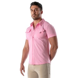 Camicia del marchio TOF PARIS - Camicia a maniche corte Patriot Tof Paris - Rosa - Ref : TOF219P