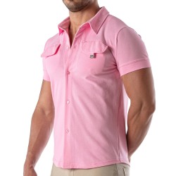 Camicia del marchio TOF PARIS - Camicia a maniche corte Patriot Tof Paris - Rosa - Ref : TOF219P