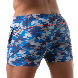 Short de bain de la marque TOF PARIS - Bermuda de bain Iconic - Camouflage Bleu - Ref : TOF209BU