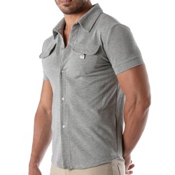 Camisa de la marca TOF PARIS - Camiseta de manga corta Patriot Tof Paris - Gris - Ref : TOF219G