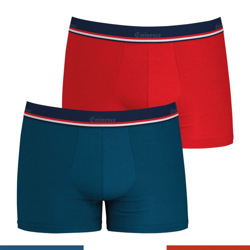 Boxer, shorty de la marque EMINENCE - Lot de 2 boxers homme Fait en France Eminence - rouge et bleu - Ref : LW01 2310