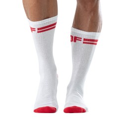 Calcetines de la marca TOF PARIS - Calcetines Sport Tof Paris - Blanco/rojo - Ref : TOF232BR