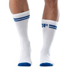 Calcetines de la marca TOF PARIS - Calcetines Sport Tof Paris - Blanco/azul real - Ref : TOF232BBUR