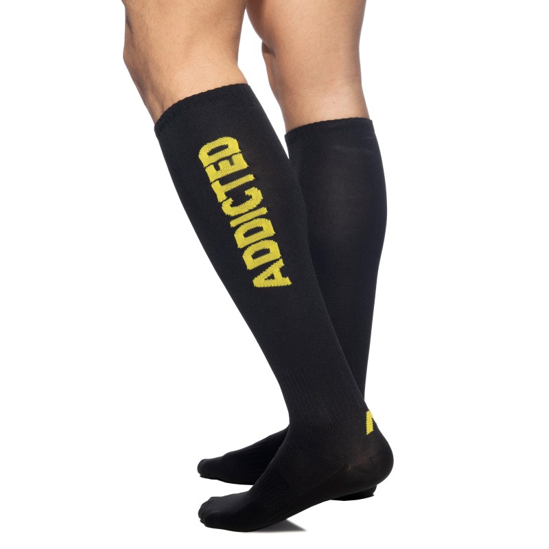 Socken der Marke ADDICTED - Schwarz-gelbe ADDICTED Socken - Ref : AD381 C03 