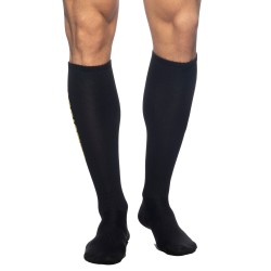 Socks of the brand ADDICTED - Black-yellow ADDICTED socks - Ref : AD381 C03 