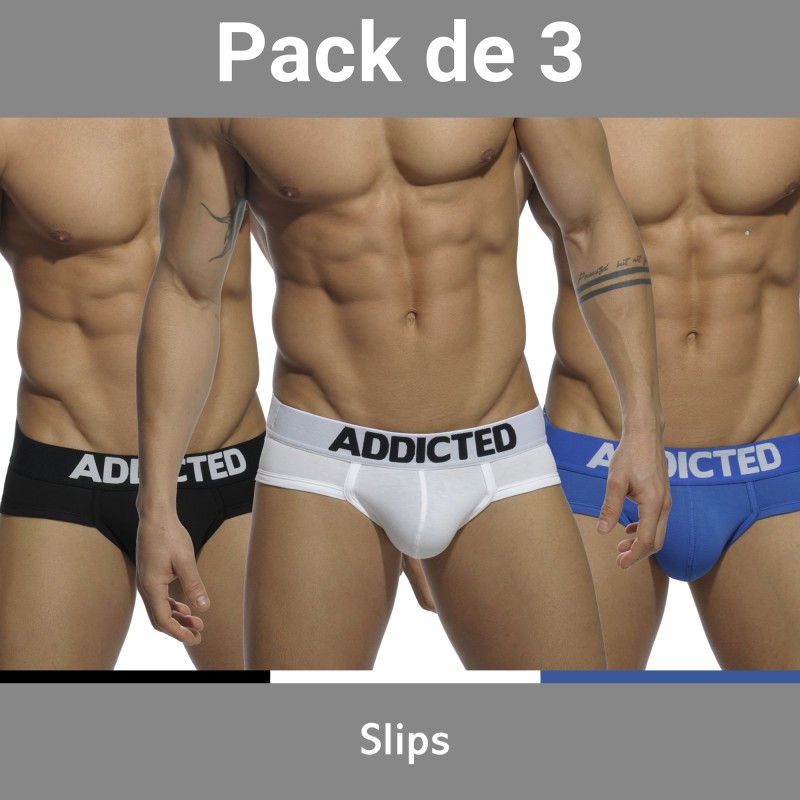 Slip der Marke ADDICTED - Lot von 3 slips Basic - Ref : AD420P