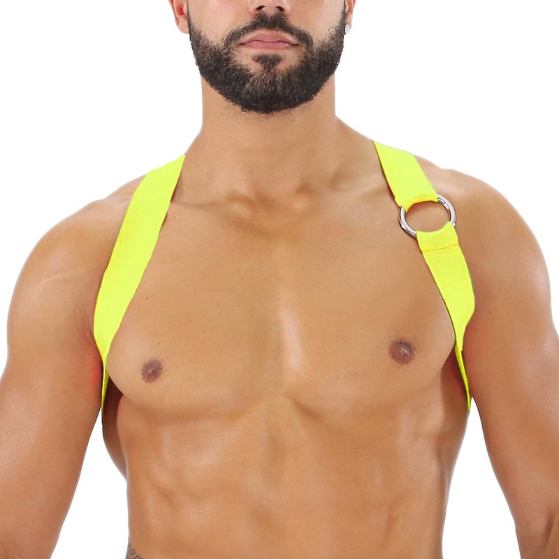 Harnais de la marque TOF PARIS - Harnais Elastique Party Boy Tof Paris - Jaune fluo - Ref : H0018JF