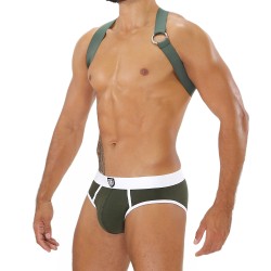 Geschirr der Marke TOF PARIS - Party Boy Elastic Harness Tof Paris - Khaki - Ref : H0018K