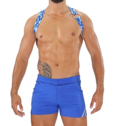 Harnais de la marque TOF PARIS - Harnais Elastique Party Boy Tof Paris - Camo Bleu - Ref : H0018CBU