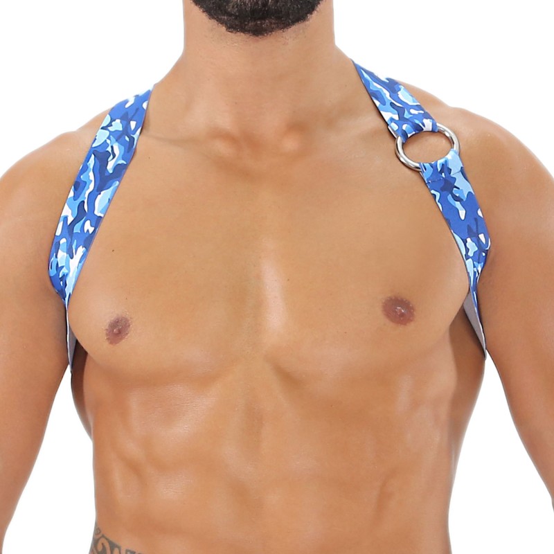 Imbracatura del marchio TOF PARIS - Imbracatura Elastic Party Boy Tof Paris - Camo Blu - Ref : H0018CBU