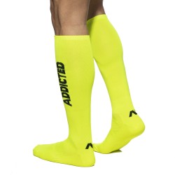 Chaussettes & socquettes de la marque ADDICTED - Chaussettes longues néon - jaune - Ref : AD1155 C31