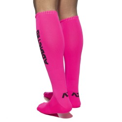 Calcetines de la marca ADDICTED - Calcetines largos de neón - rosa - Ref : AD1155 C34