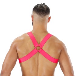 Harness of the brand TOF PARIS - Fetish Elastic Harness TOf paris - Neon Pink - Ref : H0017PF