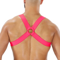 Harness of the brand TOF PARIS - Fetish Elastic Harness TOf paris - Neon Pink - Ref : H0017PF