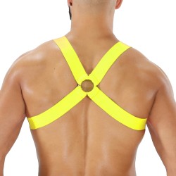 Aprovechar de la marca TOF PARIS - Arnés elástico Fetish TOf paris - Amarillo Fluo - Ref : H0017JF