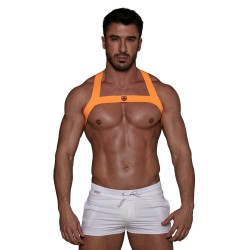 Harness of the brand TOF PARIS - Fetish Elastic Harness TOf paris - Neon Orange - Ref : H0017OF