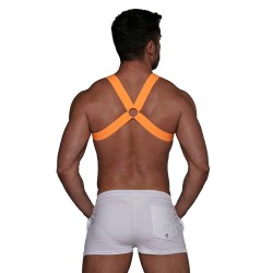 Imbracatura del marchio TOF PARIS - Imbracatura Elastic Fetish TOf paris - Arancione Fluo - Ref : H0017OF