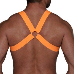 Imbracatura del marchio TOF PARIS - Imbracatura Elastic Fetish TOf paris - Arancione Fluo - Ref : H0017OF