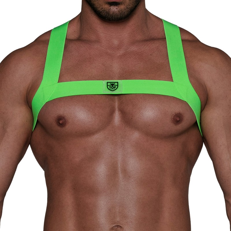 Harness of the brand TOF PARIS - Fetish Elastic Harness TOf paris - Neon Green - Ref : H0017VF