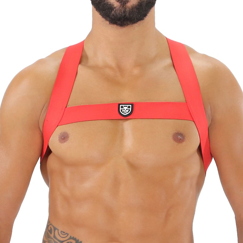 Geschirr der Marke TOF PARIS - Fetish Elastic Harness TOf paris - Rot - Ref : H0017R