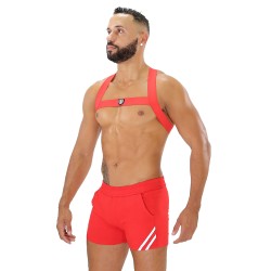 Geschirr der Marke TOF PARIS - Fetish Elastic Harness TOf paris - Rot - Ref : H0017R