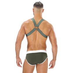 Harness of the brand TOF PARIS - Fetish Elastic Harness TOf paris - Khaki - Ref : H0017K