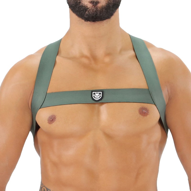 Geschirr der Marke TOF PARIS - Fetish Elastic Harness TOf paris - Khaki - Ref : H0017K