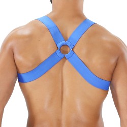 Geschirr der Marke TOF PARIS - Fetish Elastic Harness TOf paris - Blau - Ref : H0017BU