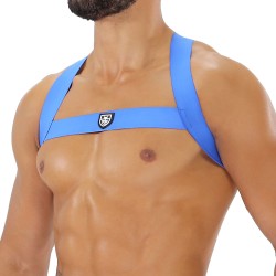 Geschirr der Marke TOF PARIS - Fetish Elastic Harness TOf paris - Blau - Ref : H0017BU