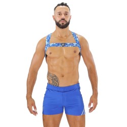 Geschirr der Marke TOF PARIS - Fetish Elastic Harness TOf paris - Camouflage Blau - Ref : H0017CBU