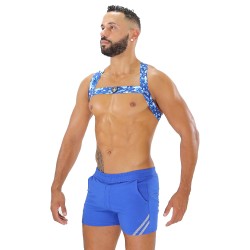 Geschirr der Marke TOF PARIS - Fetish Elastic Harness TOf paris - Camouflage Blau - Ref : H0017CBU