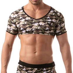 Short Sleeves of the brand TOF PARIS - Iconic Crop top Tof Paris - Camo Khaki - Ref : TOF212K