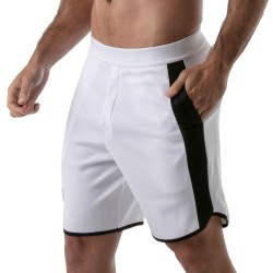 Ropa Deportiva de la marca TOF PARIS - Short largo Gym Tof Paris - Blanco - Ref : TOF146B