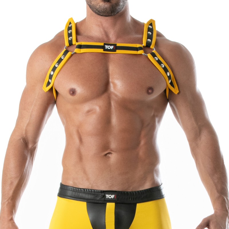 Aprovechar de la marca TOF PARIS - Arnés Bulldog Neoprene Tof Paris - Amarillo - Ref : TOF256J